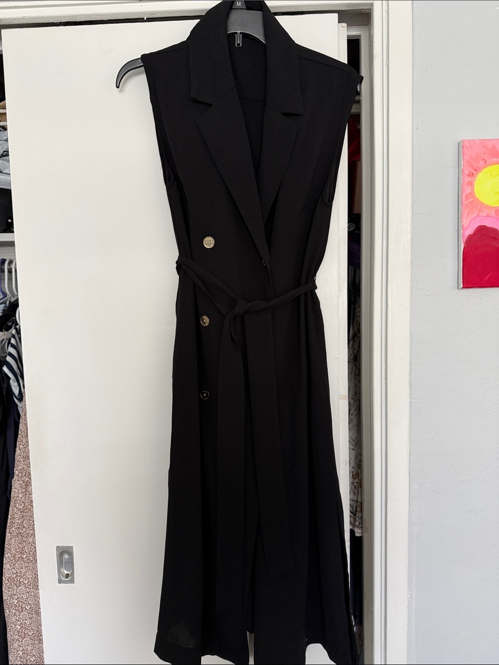 Michael Kors Sleeveless Black Maxi Trench Dress with Belt